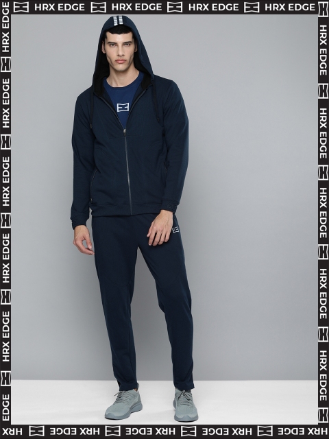 

HRX By Hrithik Roshan EDGE Lifestyle Men Moonlit Ocean Bio-Wash Cut & Sew Tracksuits, Navy blue