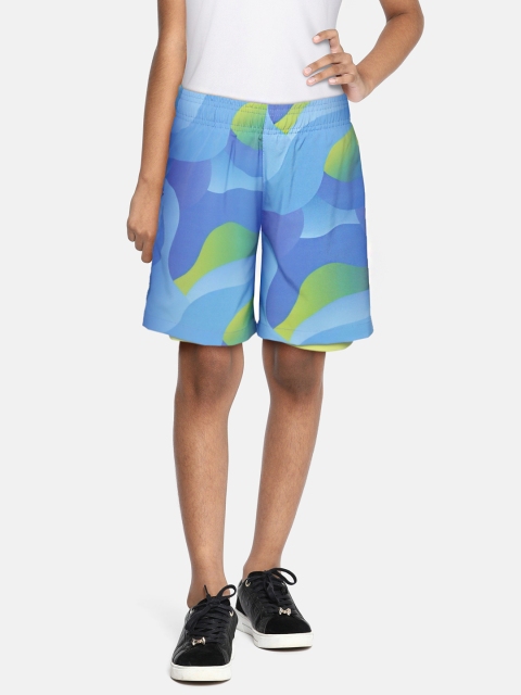 

HRX By Hrithik Roshan U-17 Active Girls Neon Lime Rapid-Dry AOP Shorts, Lime green
