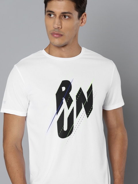 

HRX By Hrithik Roshan Running Men White Rapid-Dry Typography Tshirts