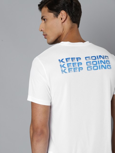 

HRX By Hrithik Roshan Running Men White Rapid-Dry Typography Tshirt
