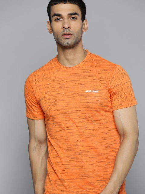 

HRX By Hrithik Roshan Training Men Orange Melange Solid T-shirts