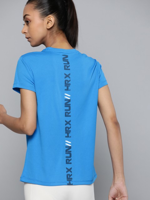 

HRX by Hrithik Roshan Women Blue Solid Running Rapid Dry T-shirt