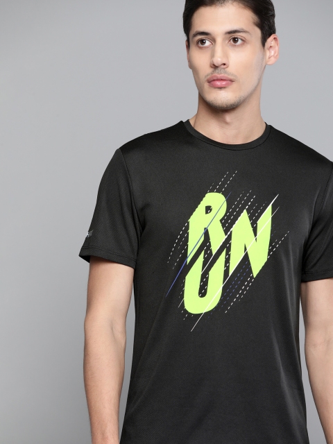 

HRX By Hrithik Roshan Running Men Jet Black Rapid-Dry Typography Tshirts