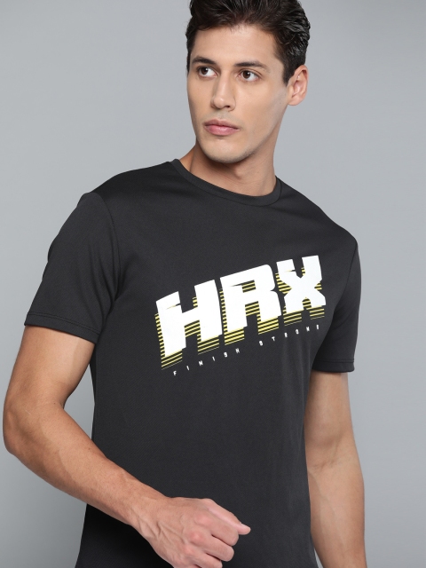 

HRX By Hrithik Roshan Running Men Jet Black Rapid-Dry Brand Carrier T-shirt
