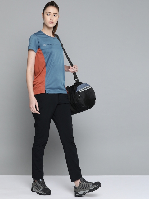 

HRX By Hrithik Roshan Outdoor Women Real Teal Rapid-Dry Colourblock T-shirt