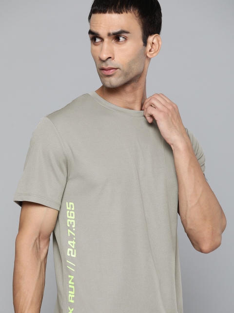 

HRX By Hrithik Roshan Running Men Wet Weather Rapid-Dry Typography Tshirts, Grey