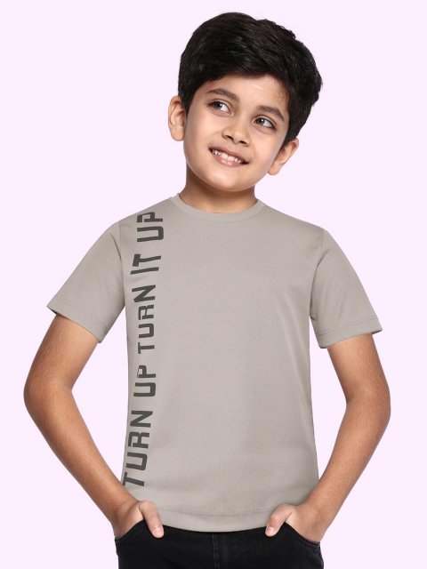 

HRX By Hrithik Roshan U-17 Active Boys Wet Weather Rapid-Dry Typography Tshirts, Grey