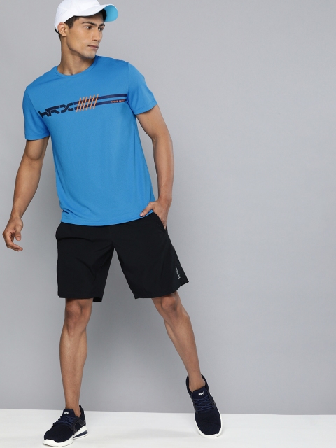 

HRX By Hrithik Roshan Running Men French Blue Rapid-Dry Brand Carrier Tshirts