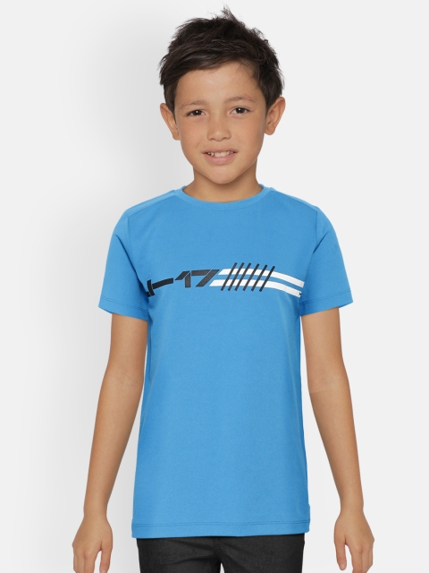 

HRX By Hrithik Roshan U-17 Active Boys French Blue Rapid-Dry Brand Carrier Tshirts
