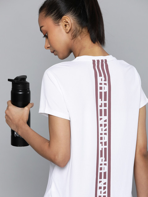 

HRX by Hrithik Roshan Women White Typography Printed Rapid-Dry Running T-shirt