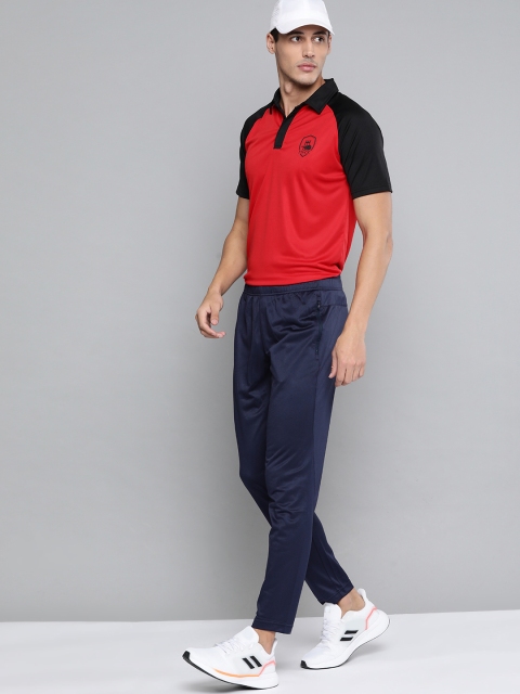 

HRX By Hrithik Roshan Cricket Men Jet Black Rapid-Dry Colourblock Tshirt, Red