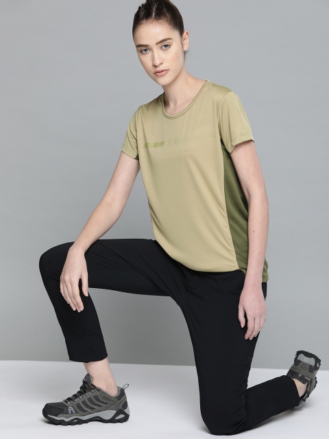 

HRX By Hrithik Roshan Outdoor Women Sponge Rapid-Dry Colourblock T-shirt, Olive