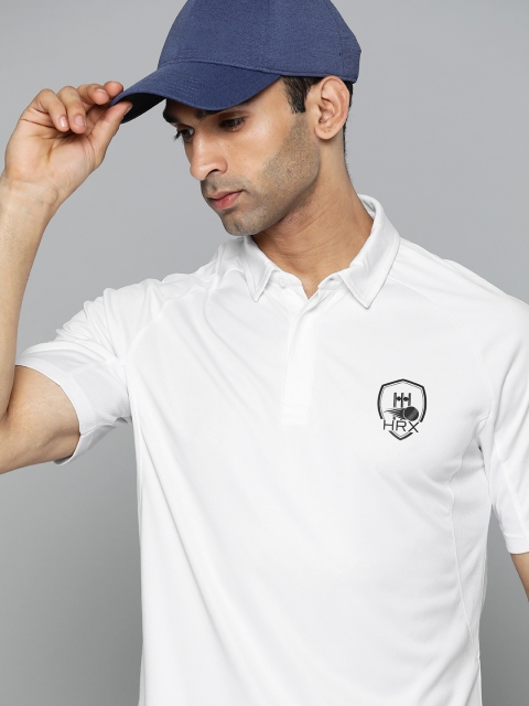 

HRX By Hrithik Roshan Cricket Men Jet Black Rapid-Dry Solid Tshirt, White