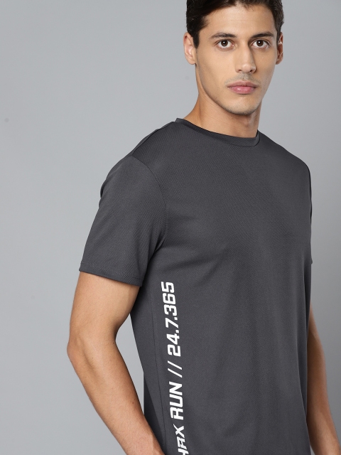 

HRX By Hrithik Roshan Running Men Iron Rapid-Dry Typography Tshirt, Charcoal