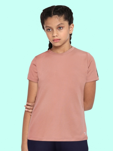 

HRX By Hrithik Roshan U-17 Active Girls Rose Dawn Rapid-Dry Typography T-shirt, Peach