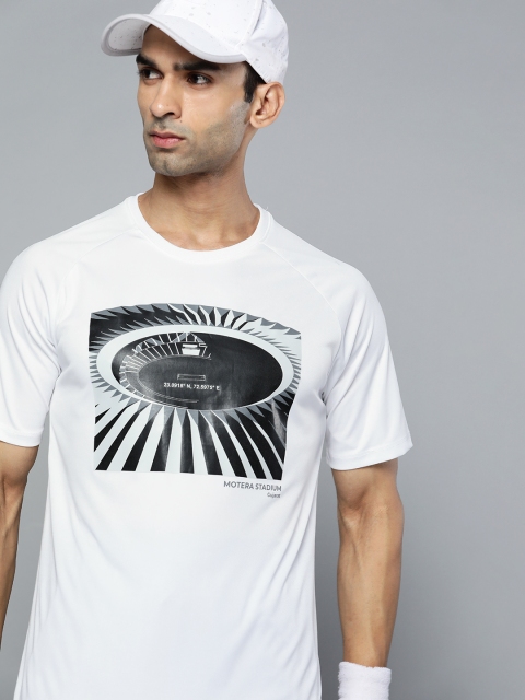 

HRX by Hrithik Roshan Cricket Men Optic White Rapid-Dry GRAPHIC Tshirts