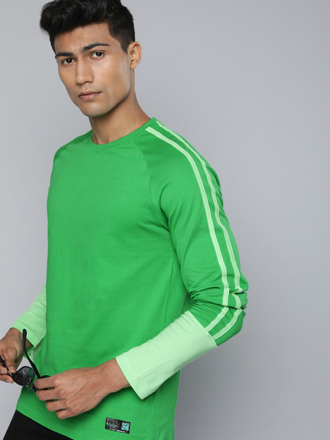 

HRX By Hrithik Roshan Lifestyle Men Kelly green Bio-Wash Graphic Tshirts