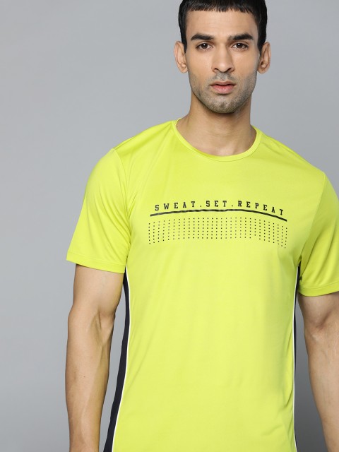 

HRX By Hrithik Roshan Training Men Iron & Flight Rapid-Dry Printed Tshirts, Lime green