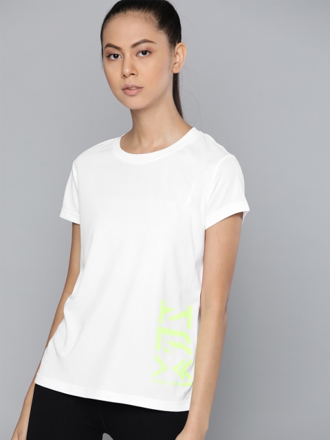 

HRX by Hrithik Roshan Women White Brand Logo Running T-shirt