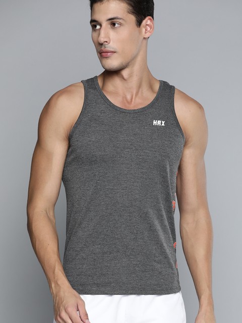 

HRX By Hrithik Roshan Men Anthra Melange Training Tshirt, Charcoal