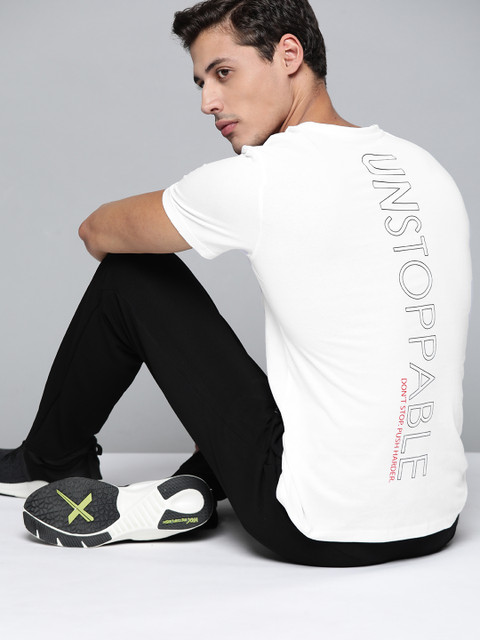 

HRX By Hrithik Roshan Lifestyle Men White Bio-Wash Typography Tshirt