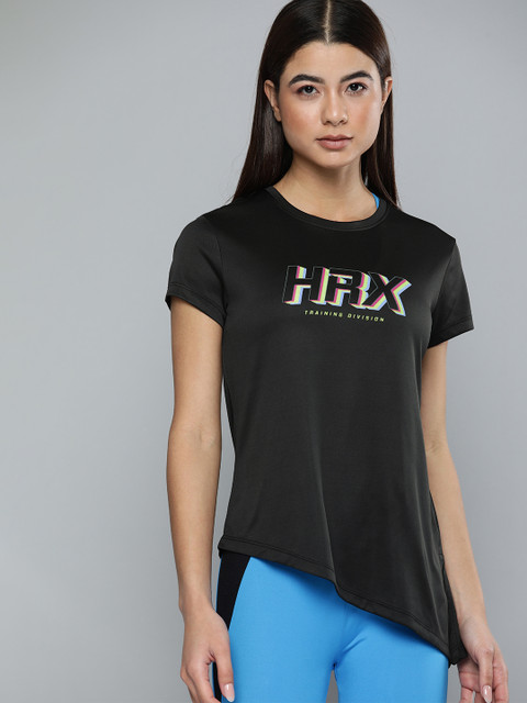 

HRX By Hrithik Roshan Training Women Jet Black Rapid-Dry Brand Carrier Tops