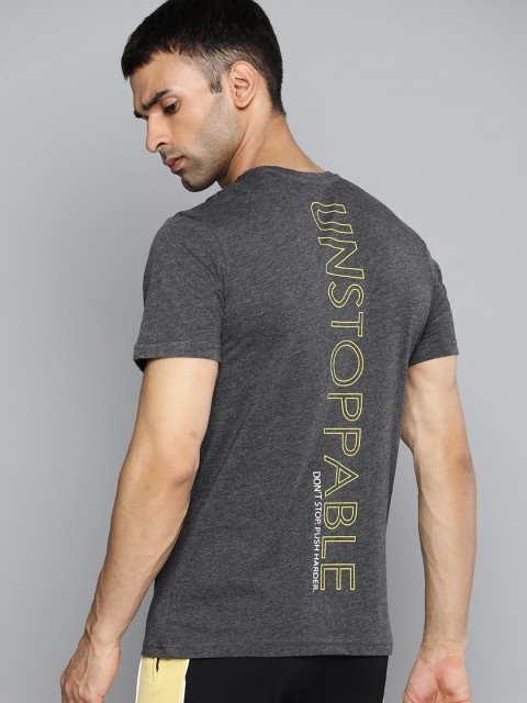 

HRX By Hrithik Roshan Lifestyle Men Anthra Melange Bio-Wash Typography Tshirts, Charcoal