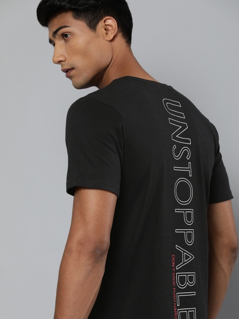 

HRX by Hrithik Roshan Lifestyle Men Black Bio-Wash Typography Printed T-shirt