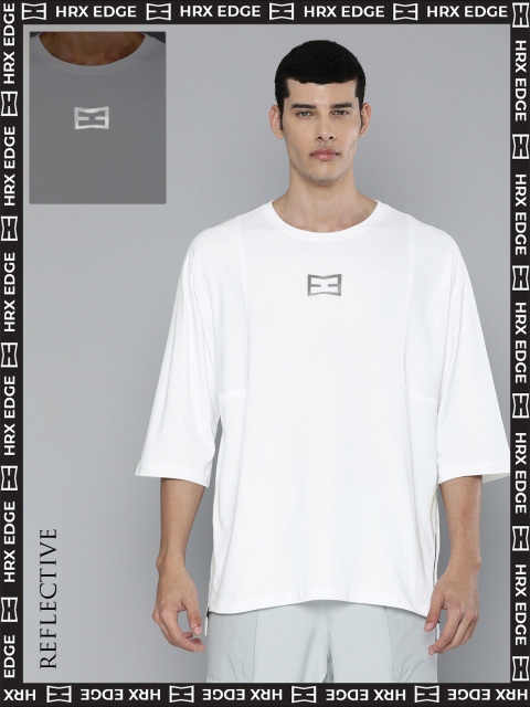 

HRX By Hrithik Roshan EDGE Lifestyle Men White Bio-Wash Solid T-shirts