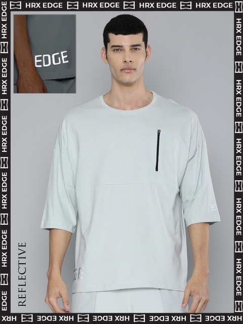 

HRX By Hrithik Roshan EDGE Lifestyle Men Dawn Blue Bio-Wash Solid T-shirts