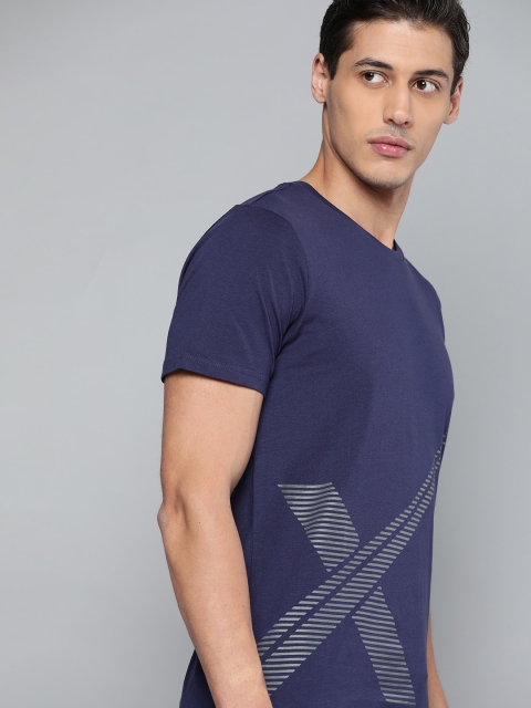 

HRX By Hrithik Roshan Lifestyle Men Medival Blue Bio-Wash Brand Carrier Tshirts, Navy blue