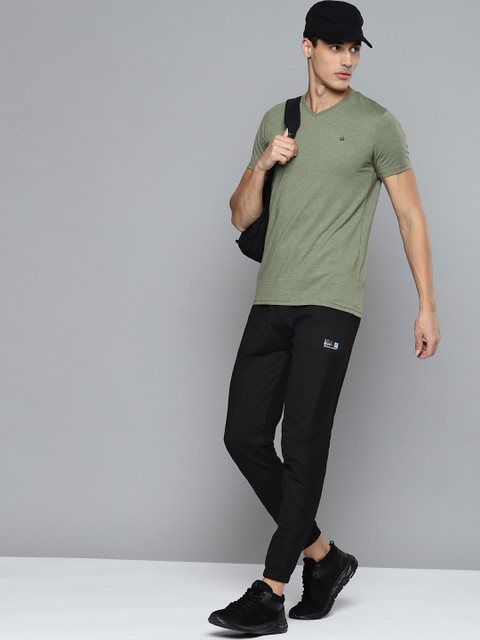

HRX By Hrithik Roshan Lifestyle Men Jet Black Pure Cotton Bio-Wash Solid Joggers