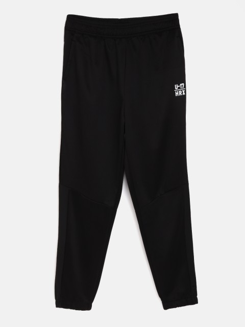 

HRX By Hrithik Roshan U-17 Active Boys Jet Black Rapid-Dry Solid Joggers
