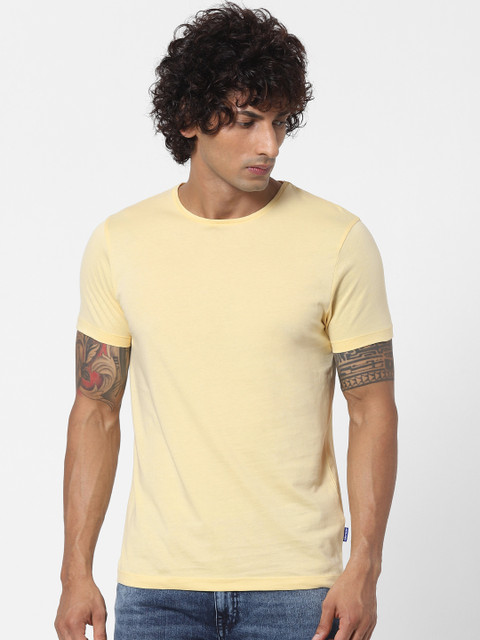 

Jack & Jones Men Yellow Slim Fit T-shirt