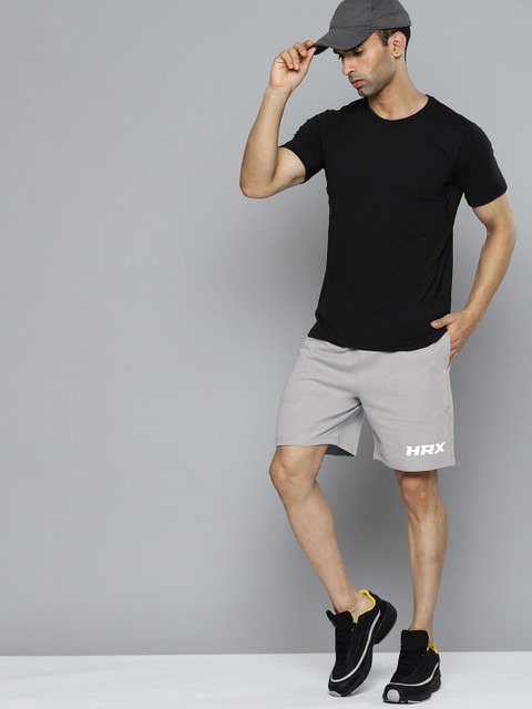 

HRX By Hrithik Roshan Lifestyle Men Wet Weather Bio-Wash Solid Shorts, Grey