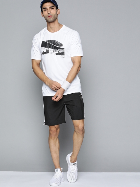 

HRX By Hrithik Roshan Cricket Men Jet Black Rapid-Dry Colourblock Shorts