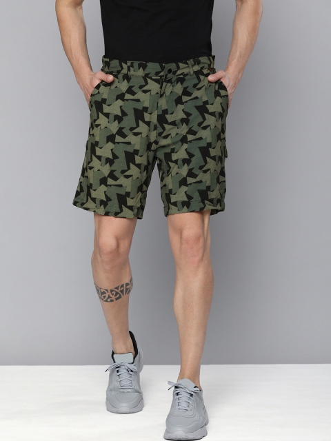 

HRX By Hrithik Roshan Outdoor Men Jet Black Packable Camouflage Shorts