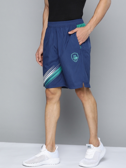 

HRX By Hrithik Roshan Cricket Men Medieval Blue Rapid-Dry Printed Shorts, Navy blue