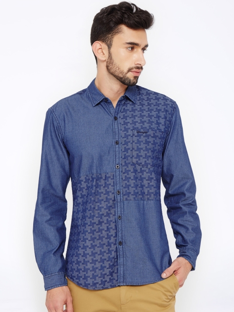 

Wrangler Men Navy Slim Fit Casual Shirt, Navy blue