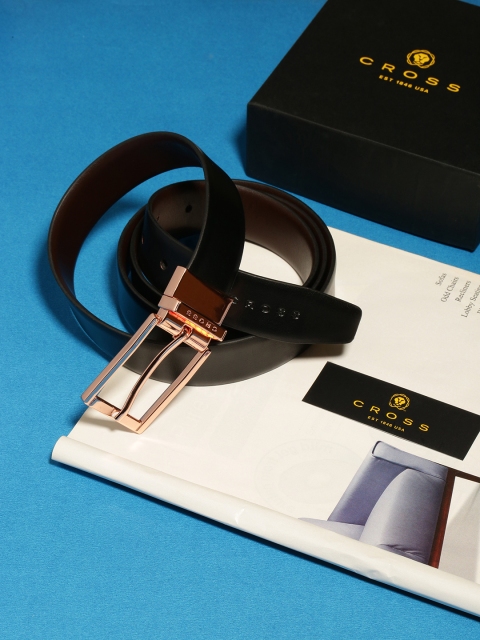 

Cross Men Black Solid Leather Formal Belt