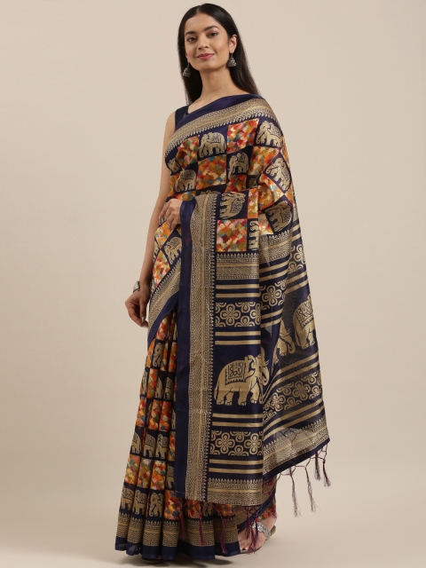 

SANGAM PRINTS Multicoloured Ethnic Motifs Art Silk Saree, Multi