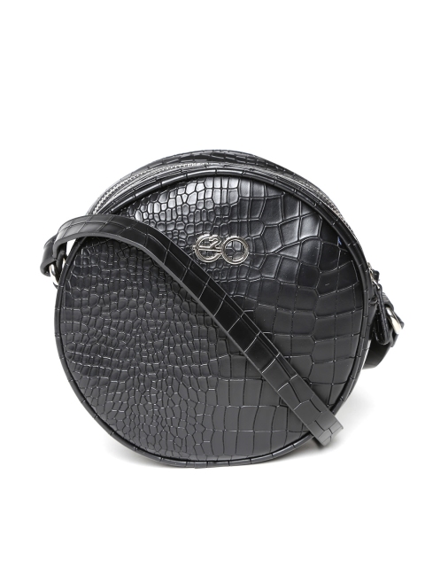 

E20 Black Croc Patterned Sling Bag