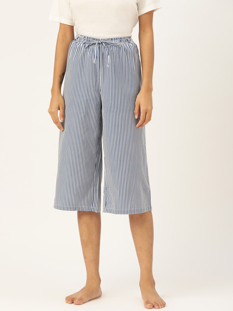 

ETC Women Navy Blue & White Printed Knee Length Lounge Pants