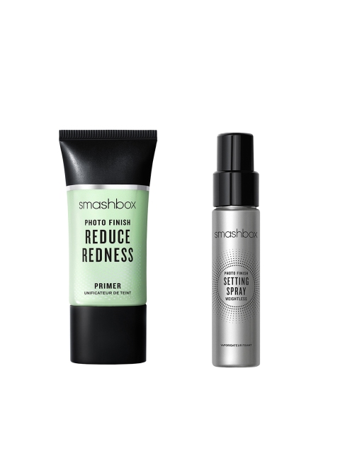 

Smashbox Set of Travel-Size Photo Finish Weightless Setting Spray & Reduce Redness Primer, Green