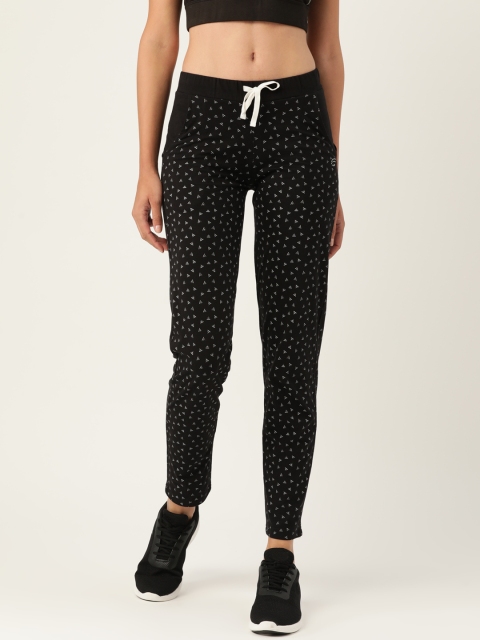 

FEMEA Women Black & White Printed Track Pants