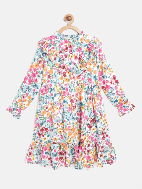 

Bella Moda Girls Multicoloured Floral Print Fit & Flare Dress, Multi