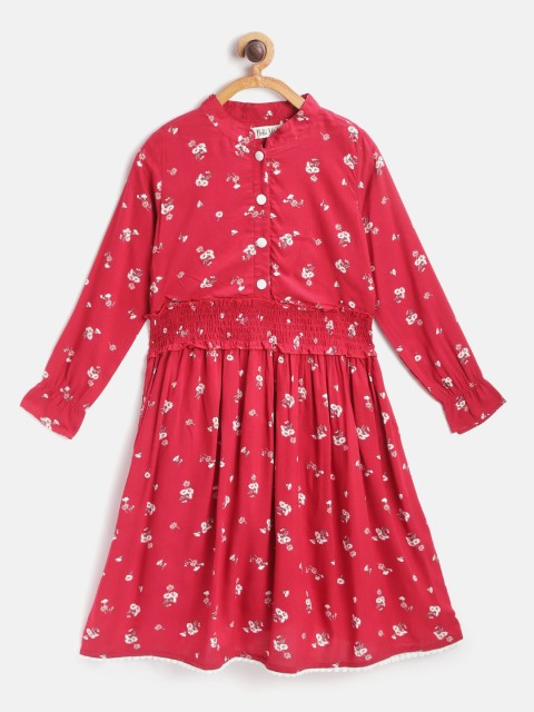 

Bella Moda Girls Red & White Floral Print Fit and Flare Dress