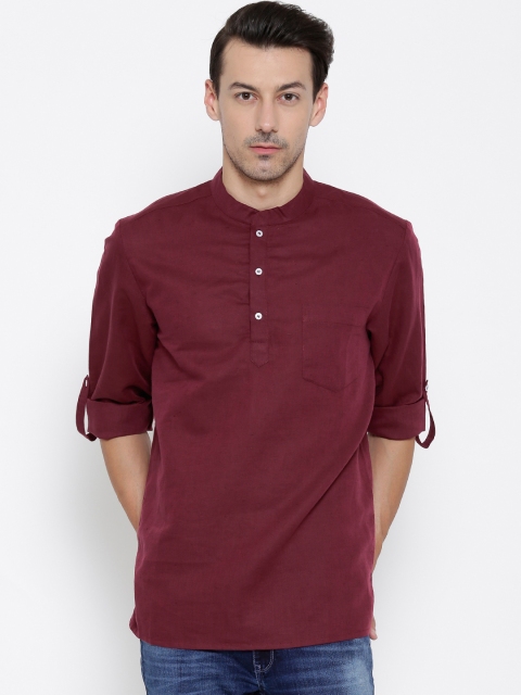

indus route by Pantaloons Men Maroon Kurta