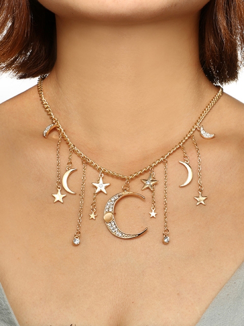 

YoungWildFree Gold-Toned & White Brass Gold-Plated Necklace