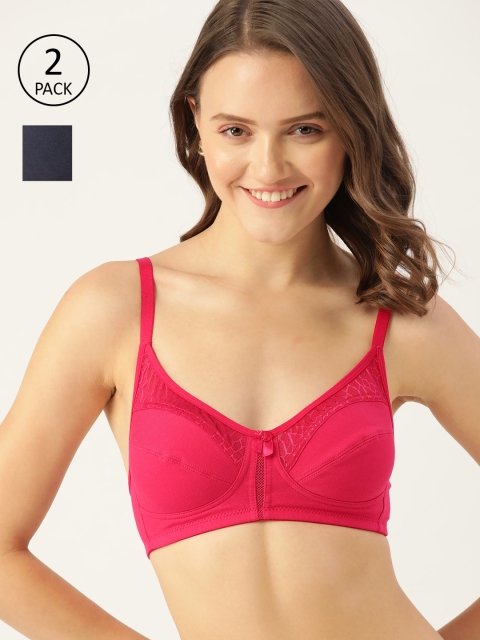 

DressBerry Pack Of 2 Solid Everyday Bra, Navy blue